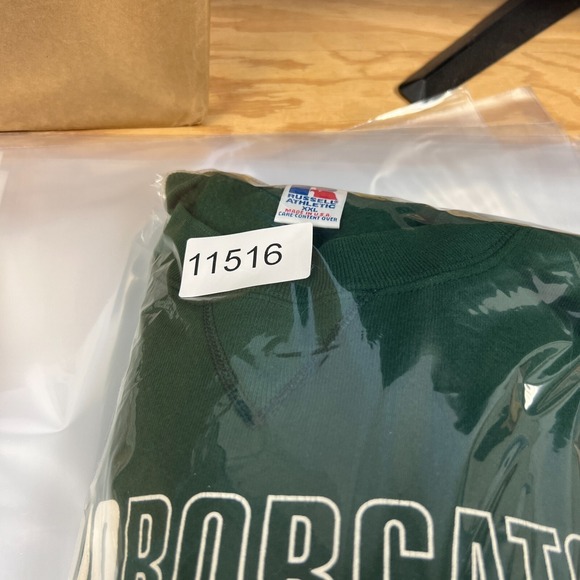 Vintage Ohio Bobcats Sweatshirt Mens XXL Green 1990s Russell Athletic - Picture 5 of 5